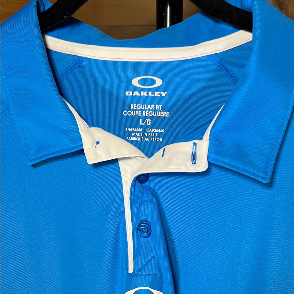 Oakley Blue Polo with White Accents